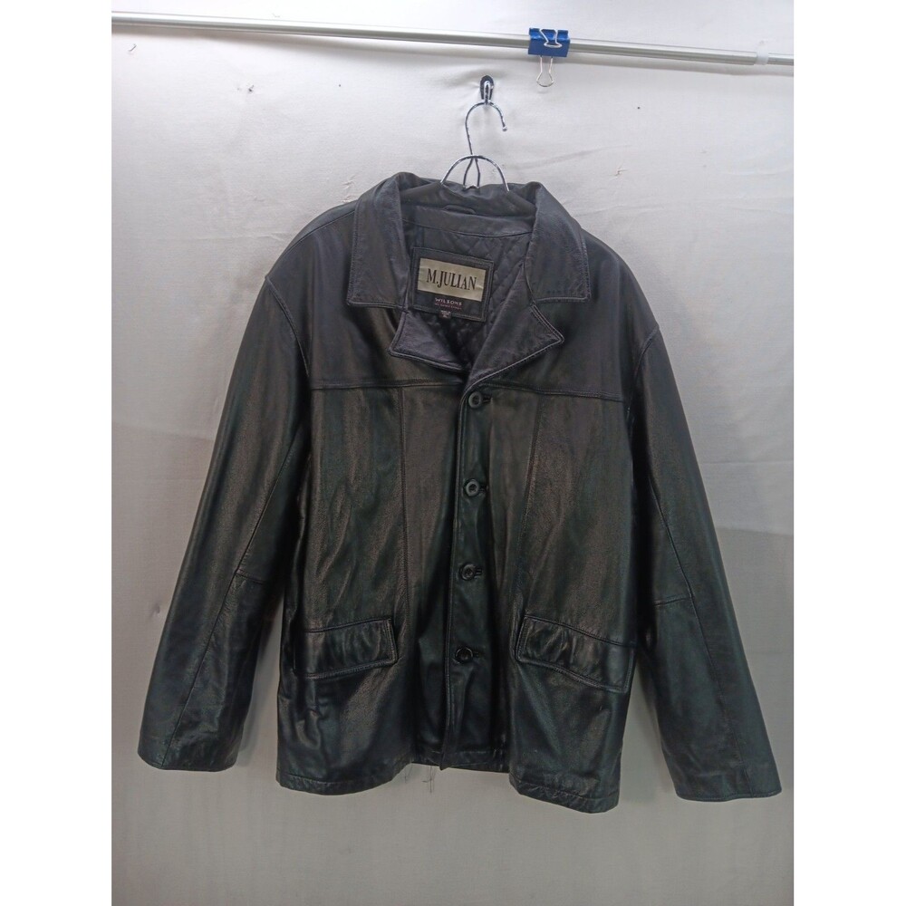 Vintage Wilsons Leather M Julian Mens XL Black Leather Jacket Lined 1990s